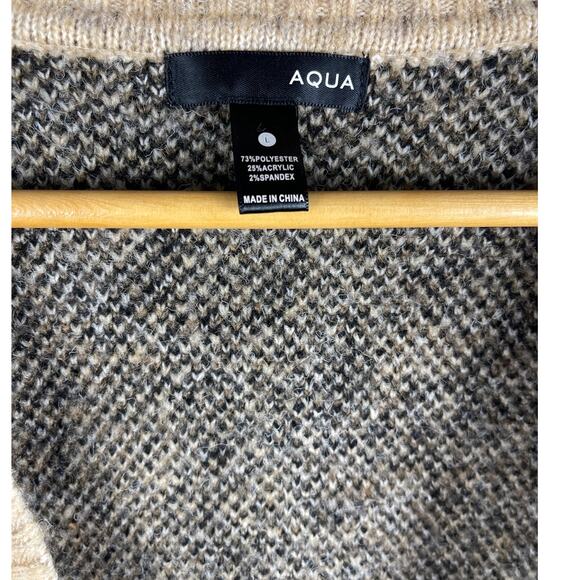 AQUA Long Length Cozy Animal Print Open Cardigan with Stretch Size Large - Picture 8 of 12